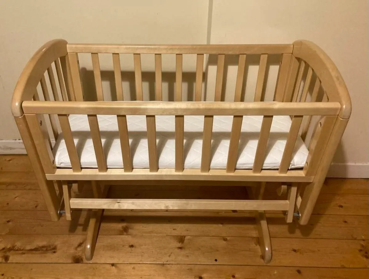 Baby Rocking Crib – Solid Wood | Great Condition - Image 1