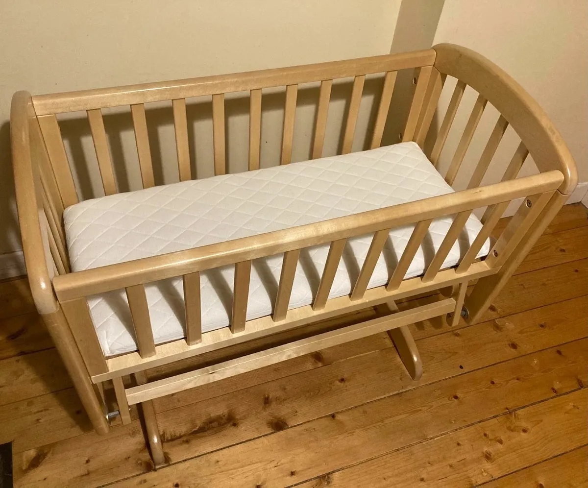 Baby Rocking Crib – Solid Wood | Great Condition - Image 2