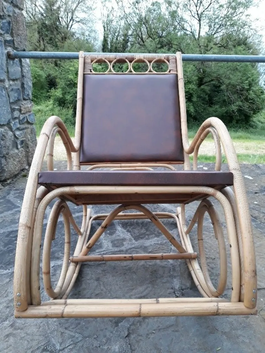 Bamboo Farmhouse Rocking Chair - Image 1