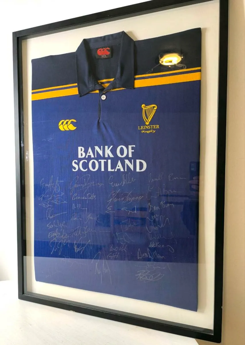Vintage Leinster Rugby Jersey Signed By The Whole - Image 1
