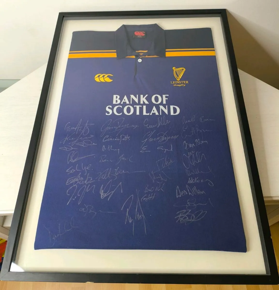 Vintage Leinster Rugby Jersey Signed By The Whole - Image 2