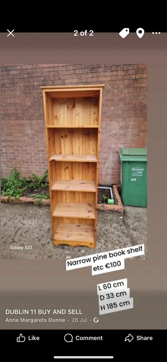 2 wooden book shelf - Image 1