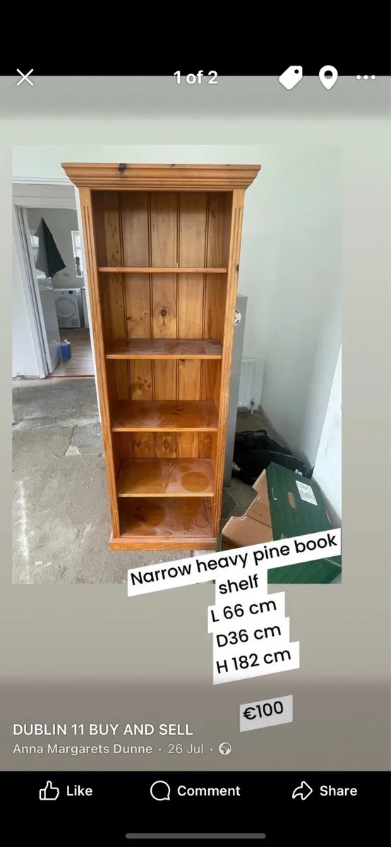 2 wooden book shelf - Image 2