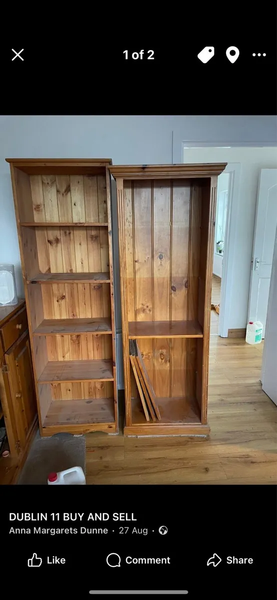 2 wooden book shelf - Image 3