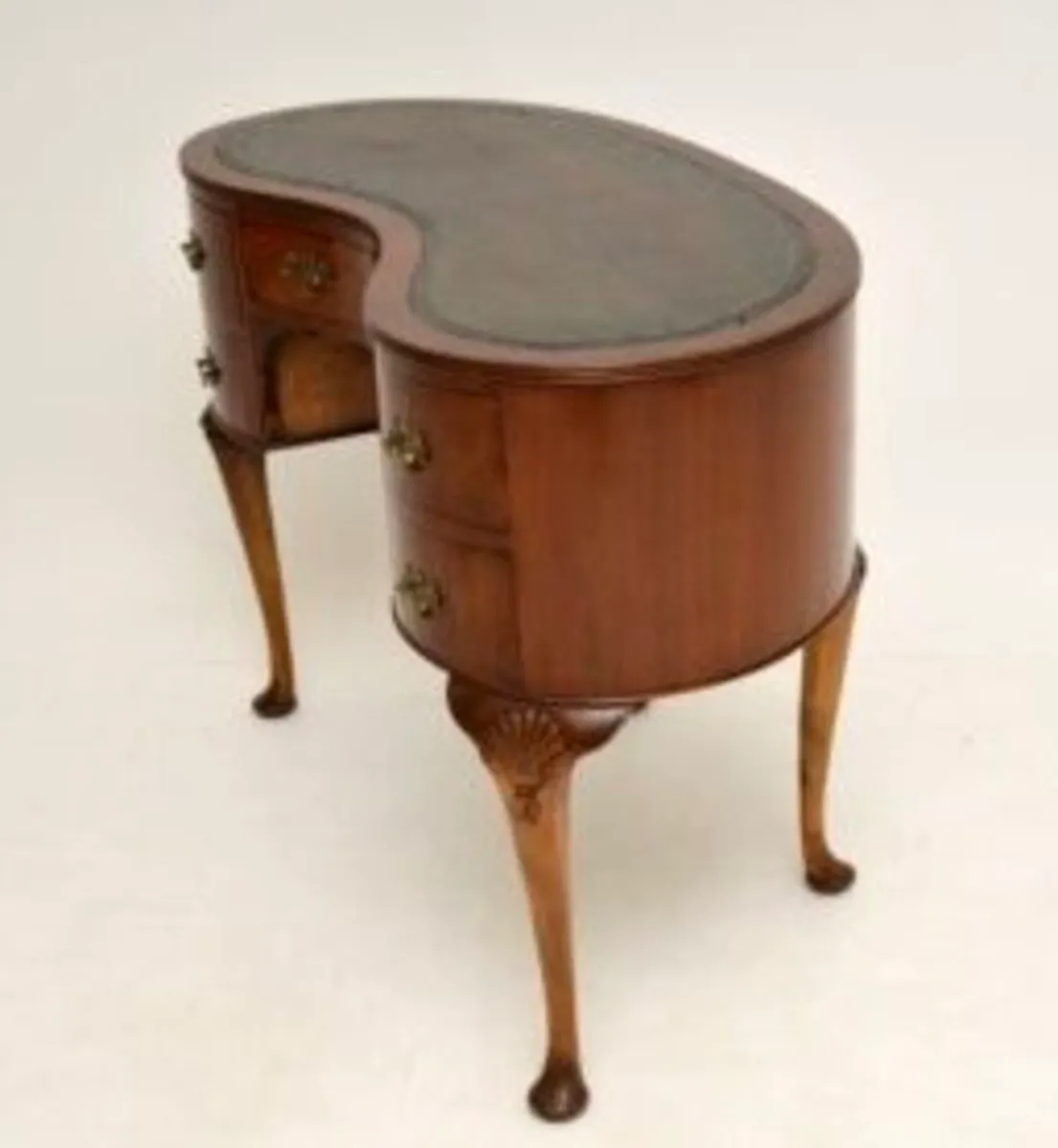 Edwardian kidney shaped library desk