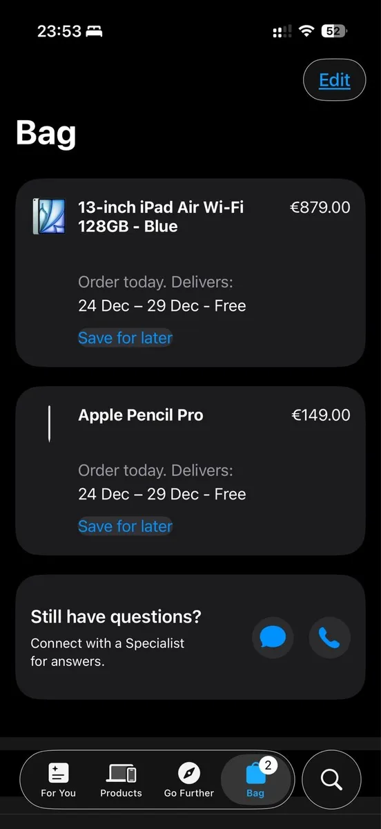 iPad Air 13” M3 128Gb & Apple Pencil Pro Both New - Image 1