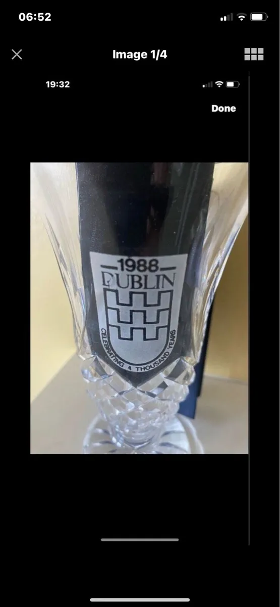 Rare Dublin Millennium Crystal Vase - Image 1