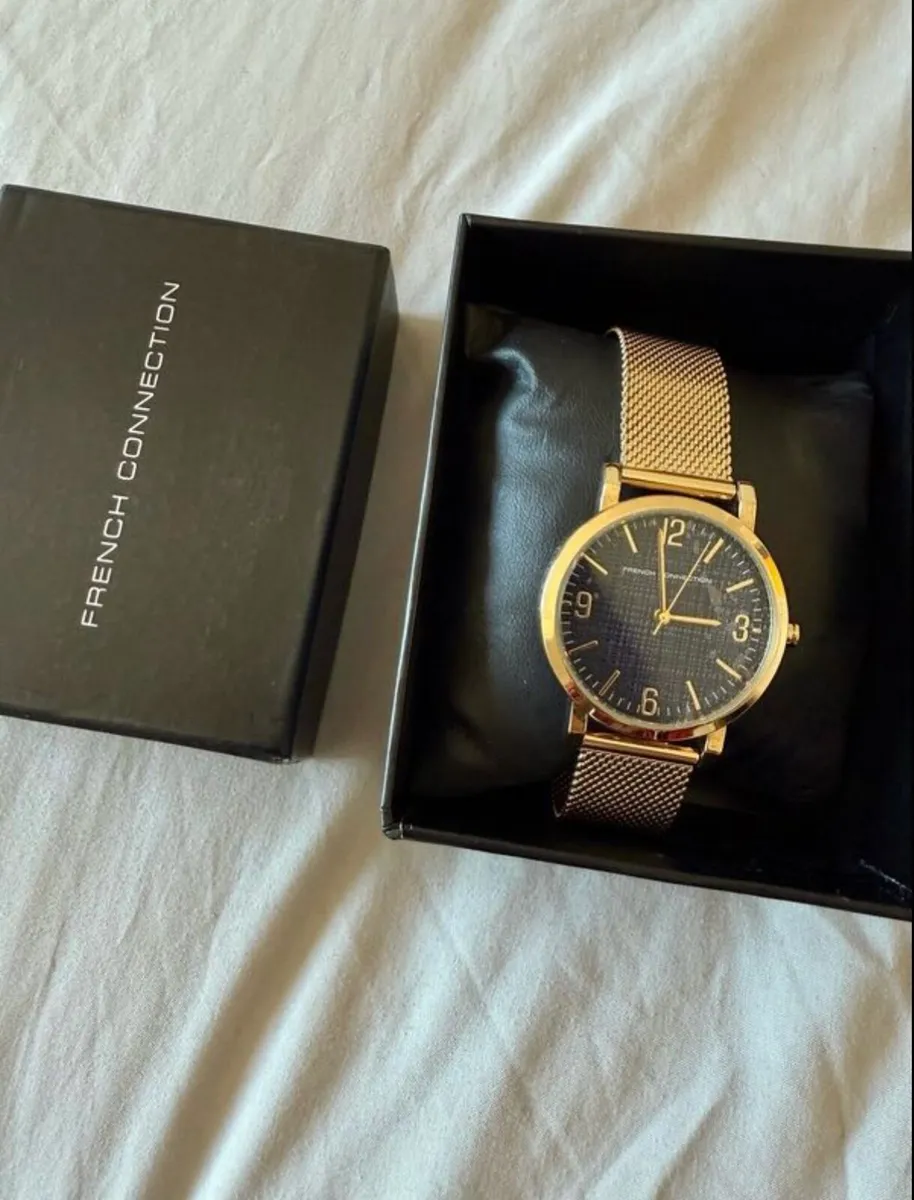 Brand new French Connection watch, gold and blue - Image 1