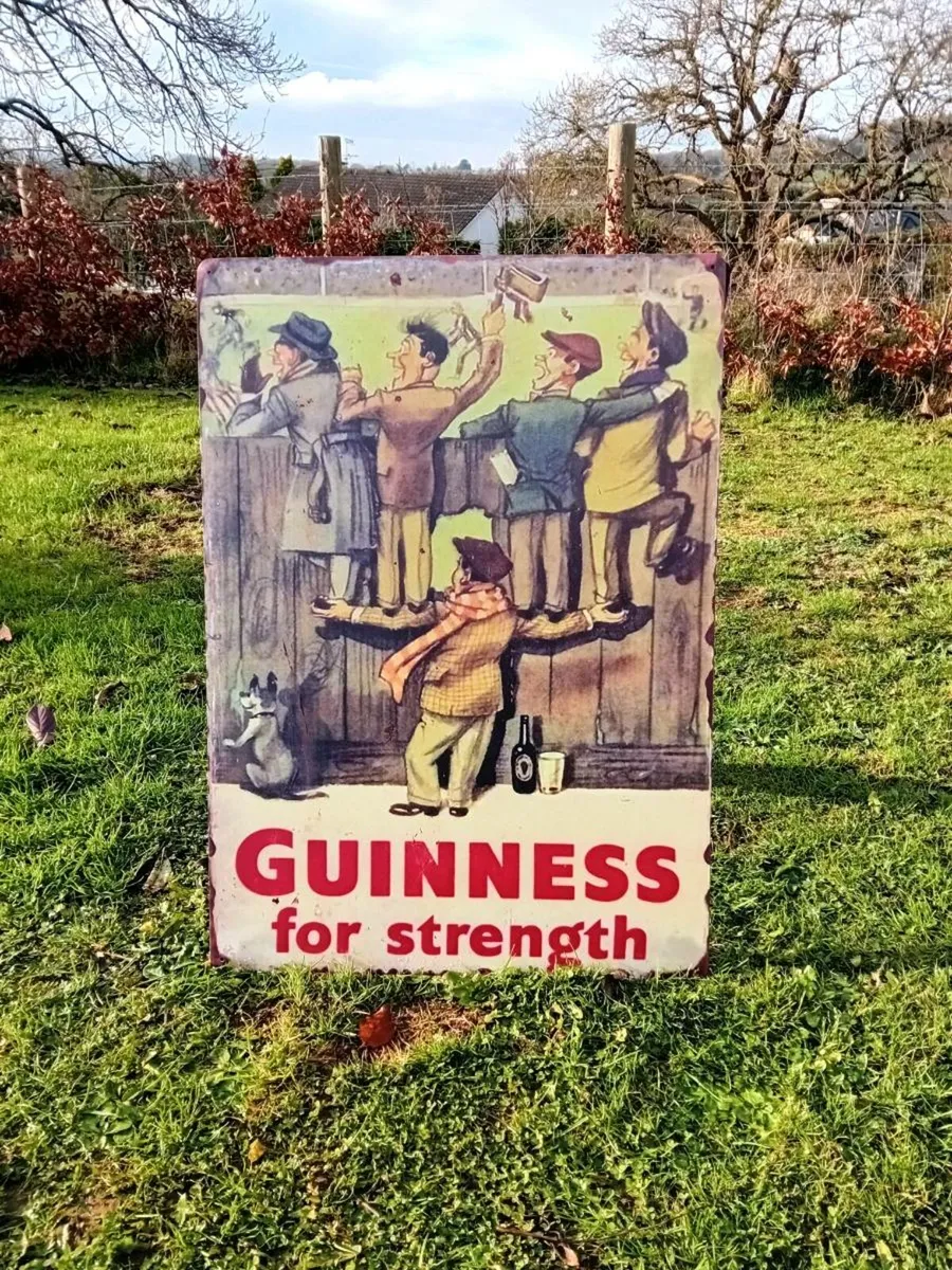 Large Guinness For Strength Tin Sign - Image 1