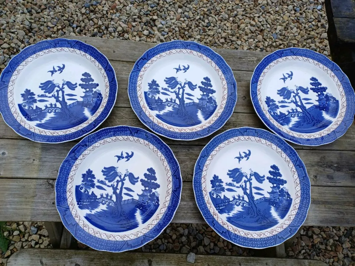 Vintage Royal Doulton Blue Willow Plates - Image 1