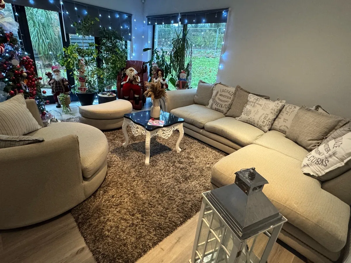 Reduced DFS corner suite+cuddle chair+ footstool - Image 1