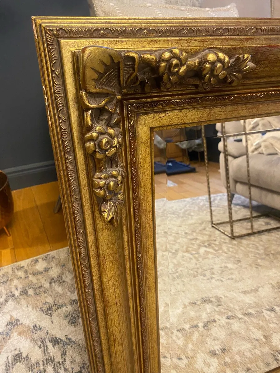 Large Ornate Gold Mirror – Antique Style - Image 3
