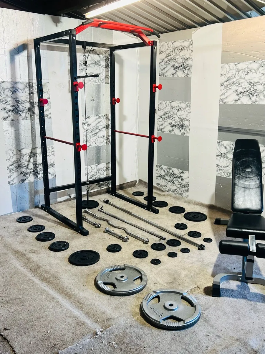 110KG WEIGHTS BARBELL DUMBBELLS PEOWR RACK - Image 2