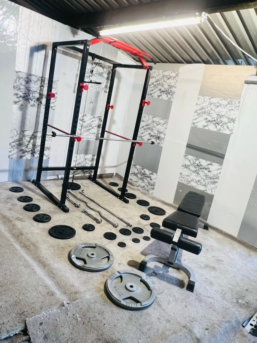 110KG WEIGHTS BARBELL DUMBBELLS PEOWR RACK - Image 3