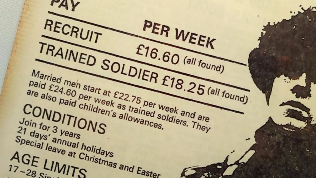 Irish army 1972 recruitment poster tin metal sign - Image 2