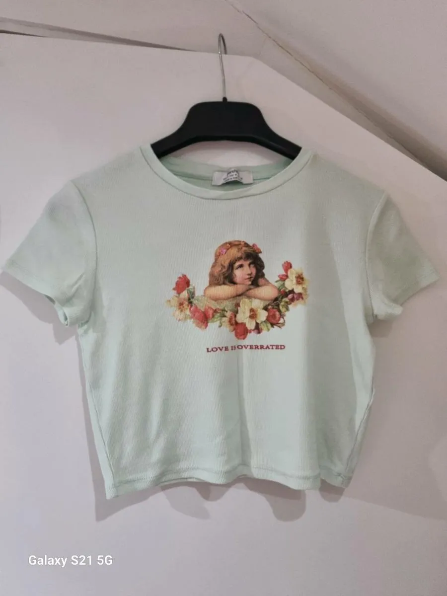 Mint Green Crop Top - Size Medium - Image 1