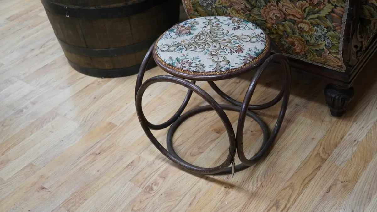 Vintage Bentwood Stool - Image 1