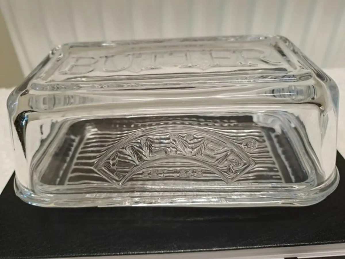 Glass butter dish - Image 1
