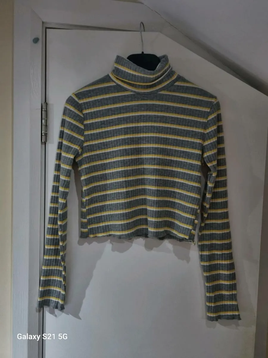 Primark Striped Turtleneck Top - Size S - Image 1