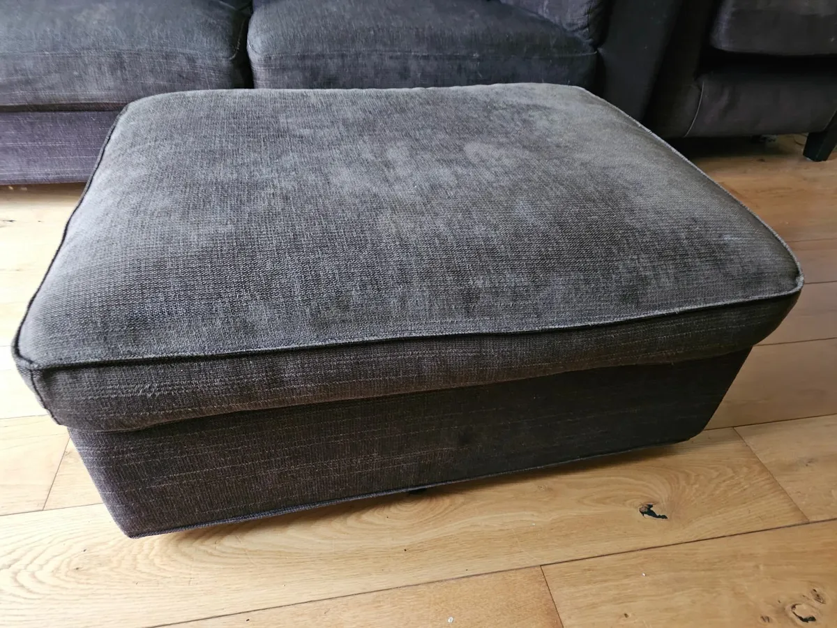 3 seater couch, armchair and footstool with storag - Image 2