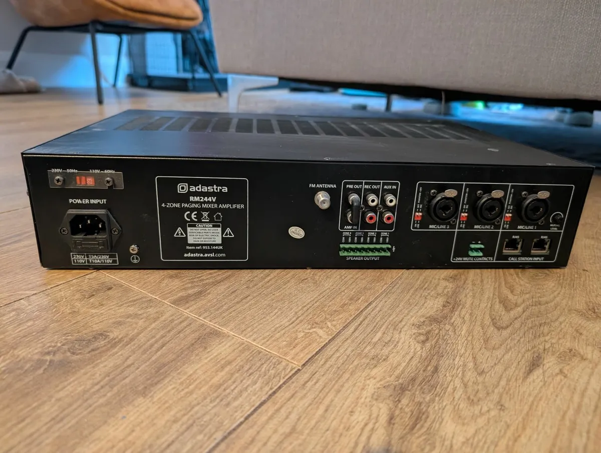 Adastra RM244V – 4-Zone Paging Mixer Amplifier - Image 1
