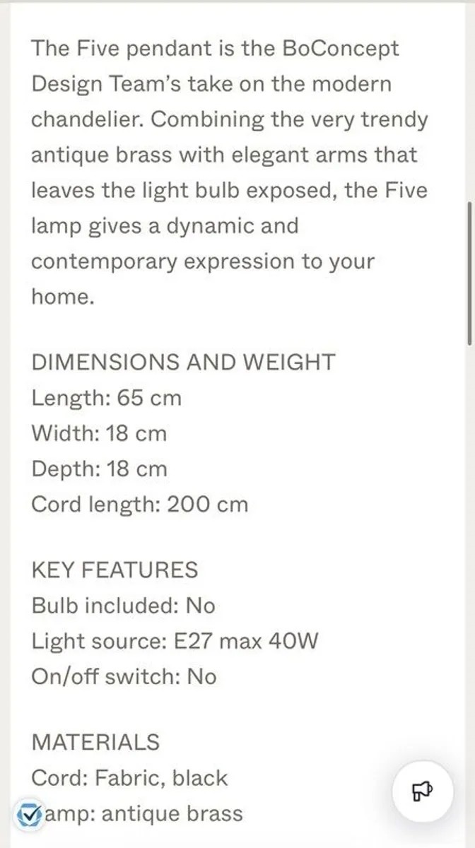 BoConcept - Modern chandelier - brass - Image 2