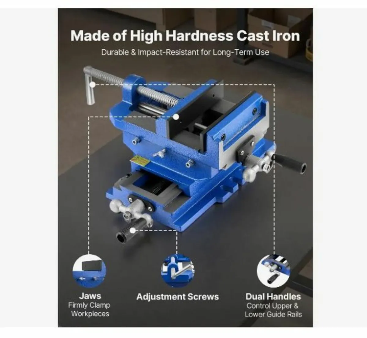 Cross Slide Drill Press Vise, 4 Inch - Image 1