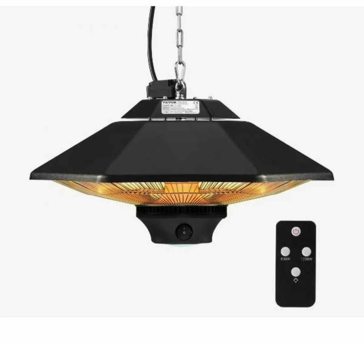 Hanging Patio Heater, 2000W Remote Control - Image 1