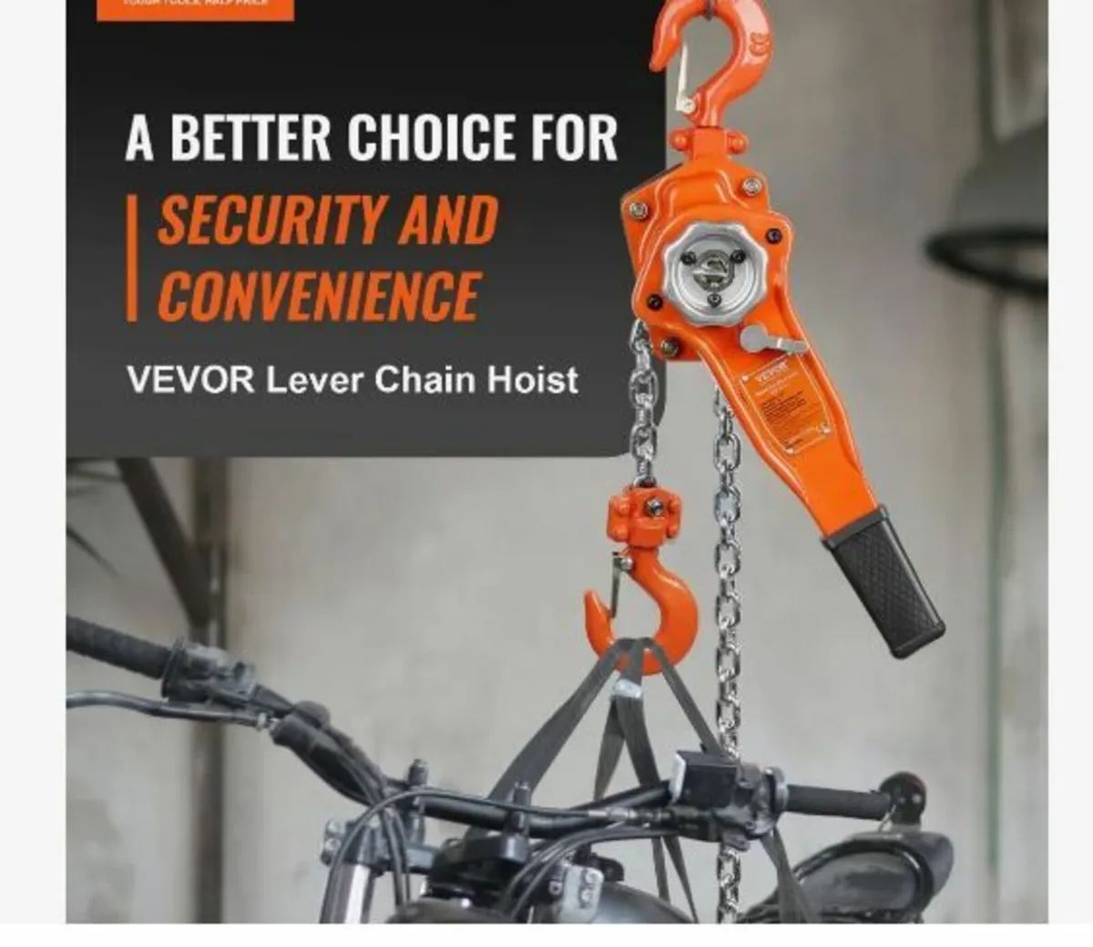 Manual Lever Chain Hoist, 3/4 Ton - Image 2