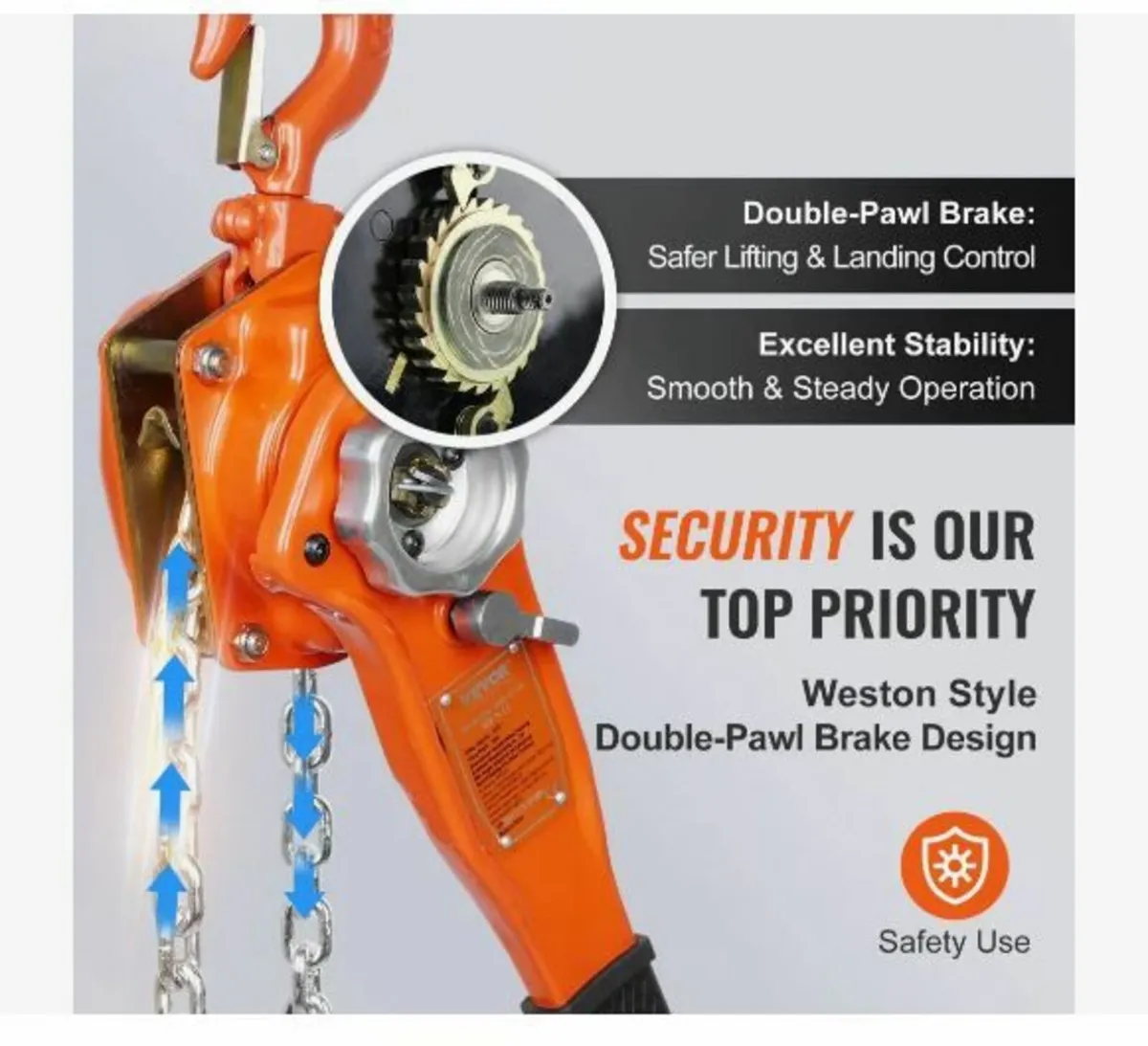 Manual Lever Chain Hoist, 3/4 Ton - Image 3