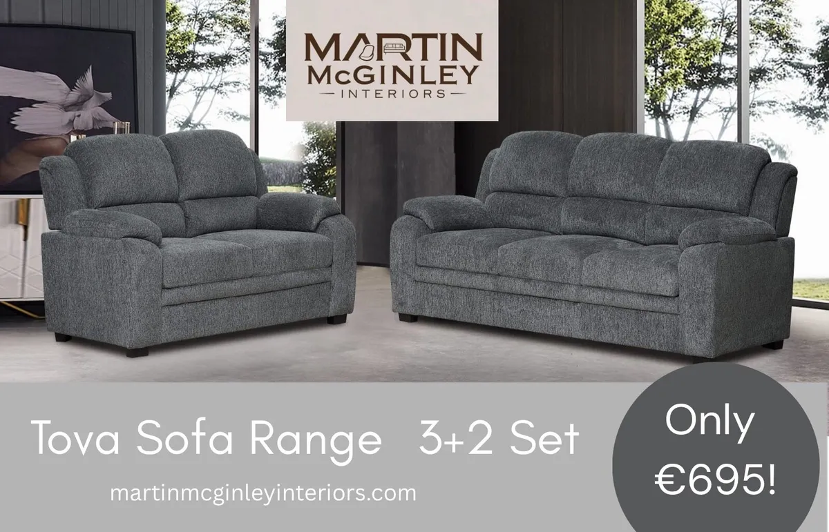 New Tova Grey & Cream Sofa Sets - Image 1