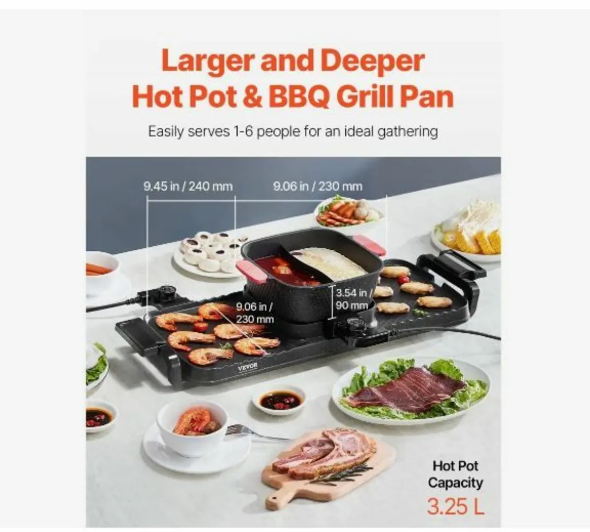 Hot Pot with Grill, 2300W 2-in-1 - Image 2