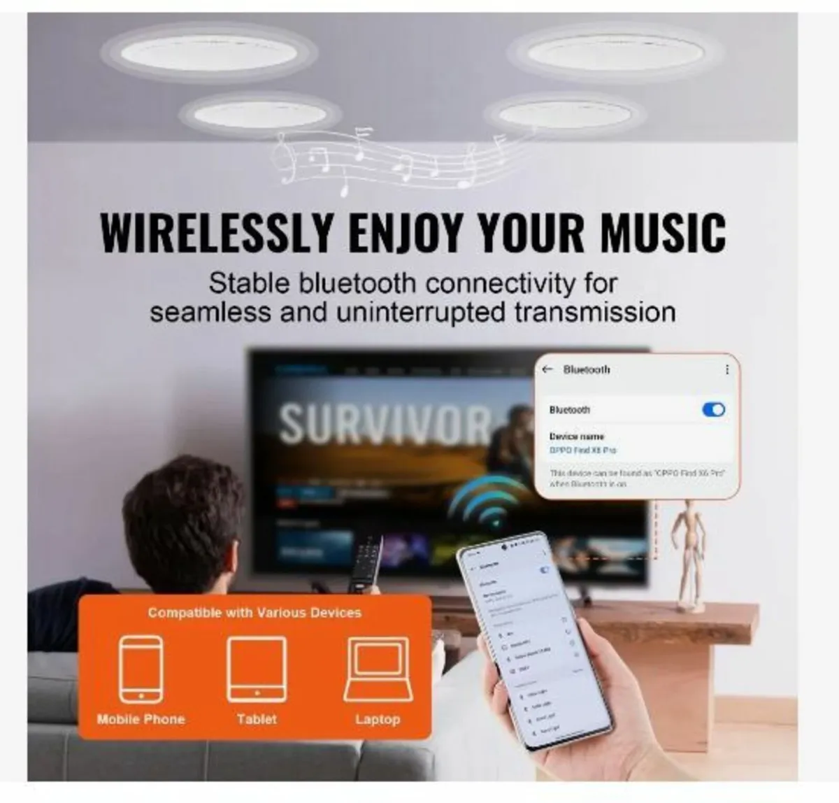 4 PCs 6.5"/16.5 cm Bluetooth Ceiling Speakers 150 - Image 2