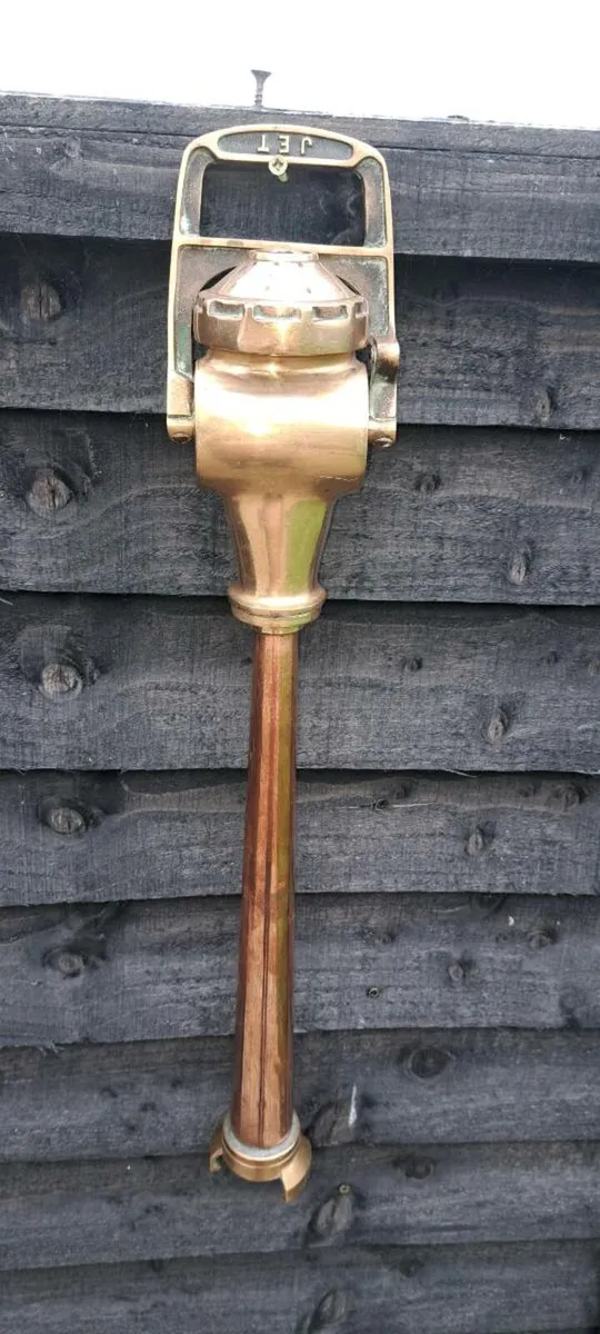 Old fire mans brass copper  hose - Image 1