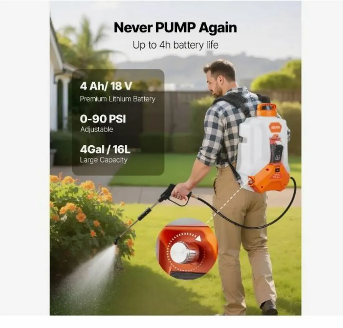 Battery Powered Backpack Sprayer, 16L - Image 2