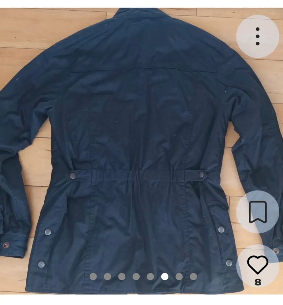 Ladies navy waterproof wax jacket - Image 2