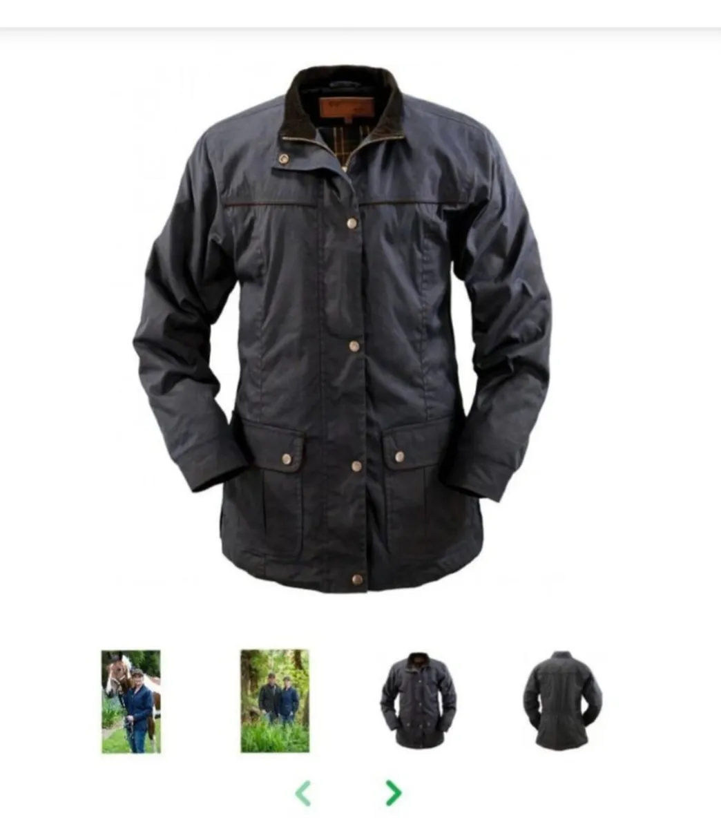 Ladies navy waterproof wax jacket - Image 3