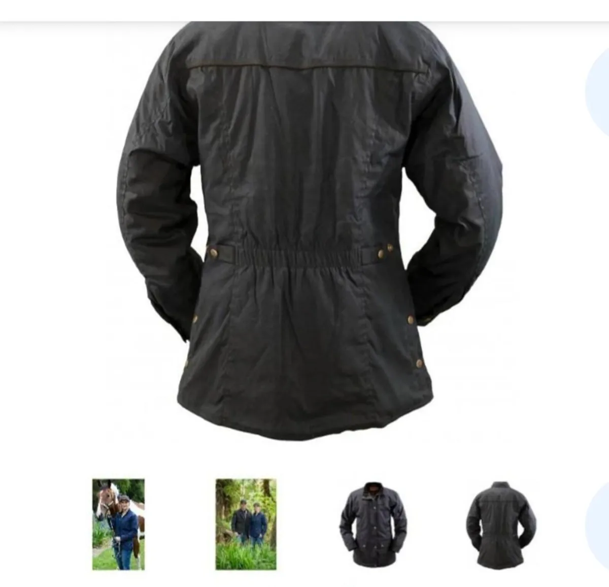 Ladies navy waterproof wax jacket - Image 4