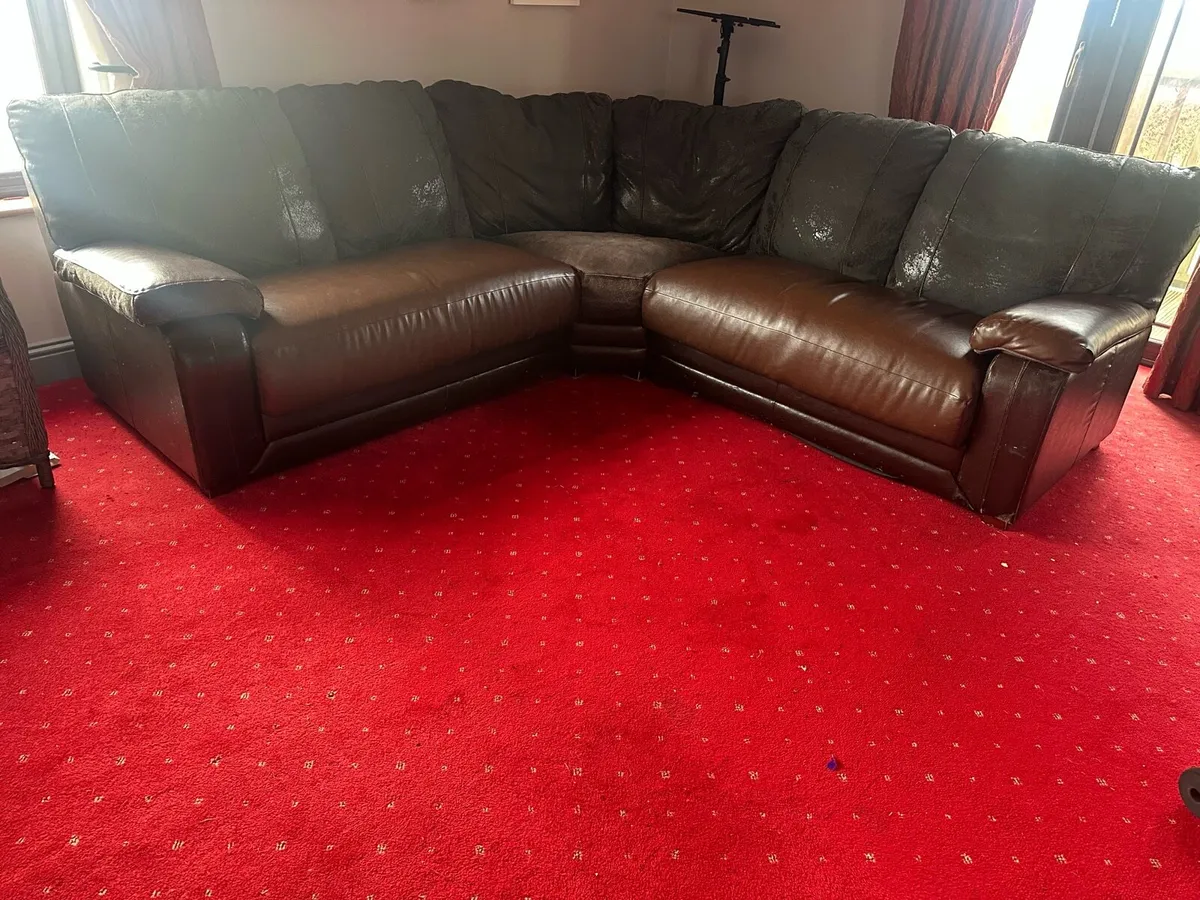 Leather couch and chair - Image 2