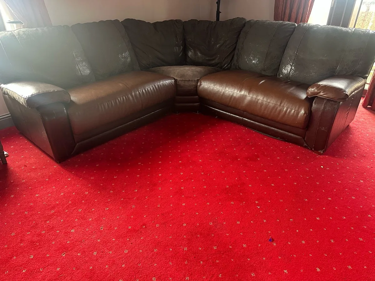 Leather couch and chair - Image 3