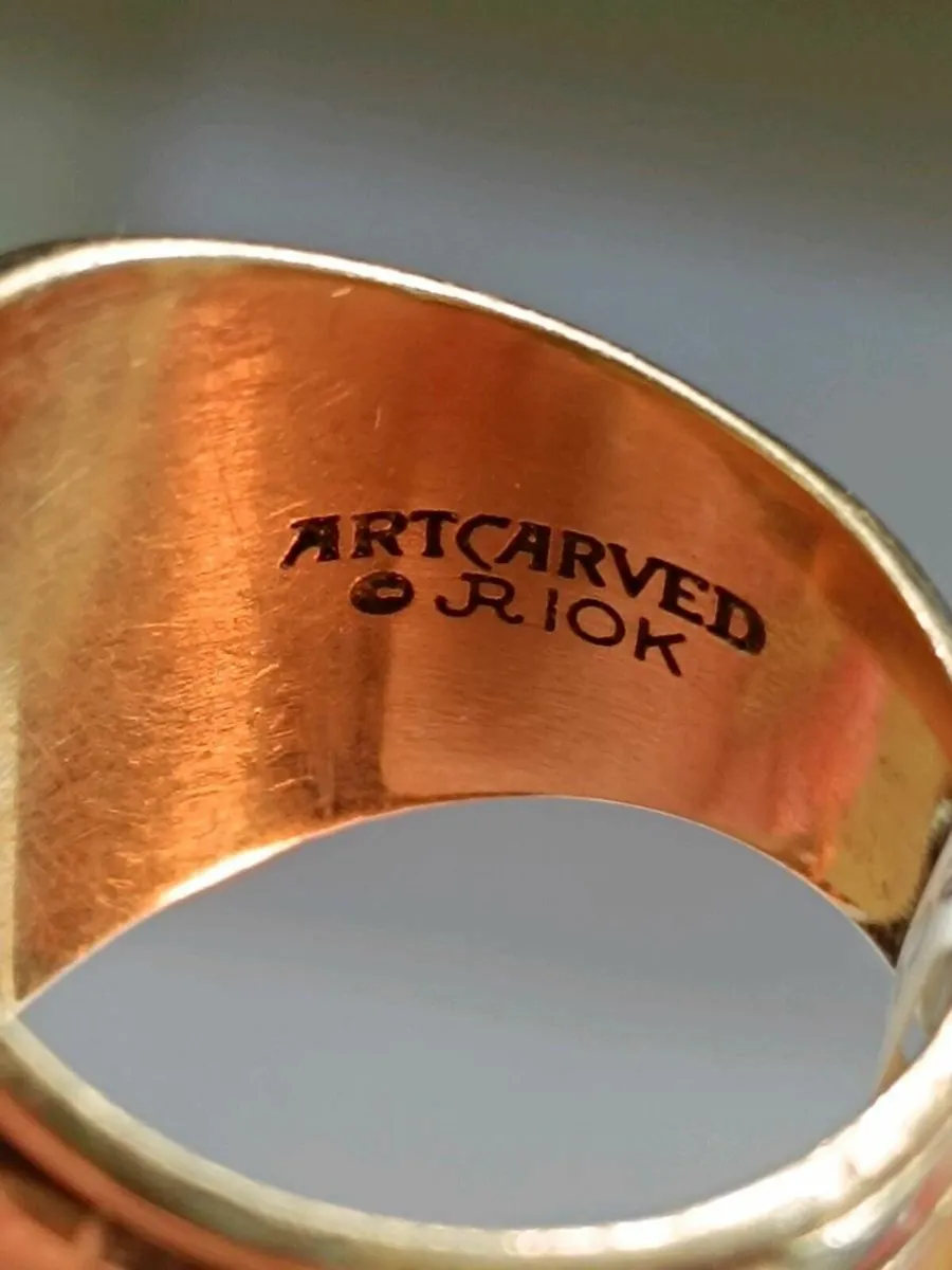 10k Filled Back Vintage American College Ring - Image 3