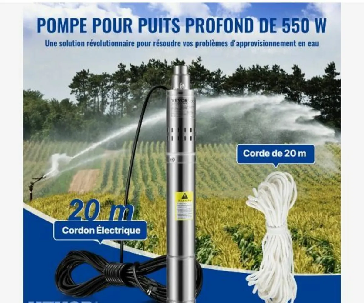 Deep Well Submersible Pump, 550W - Image 3