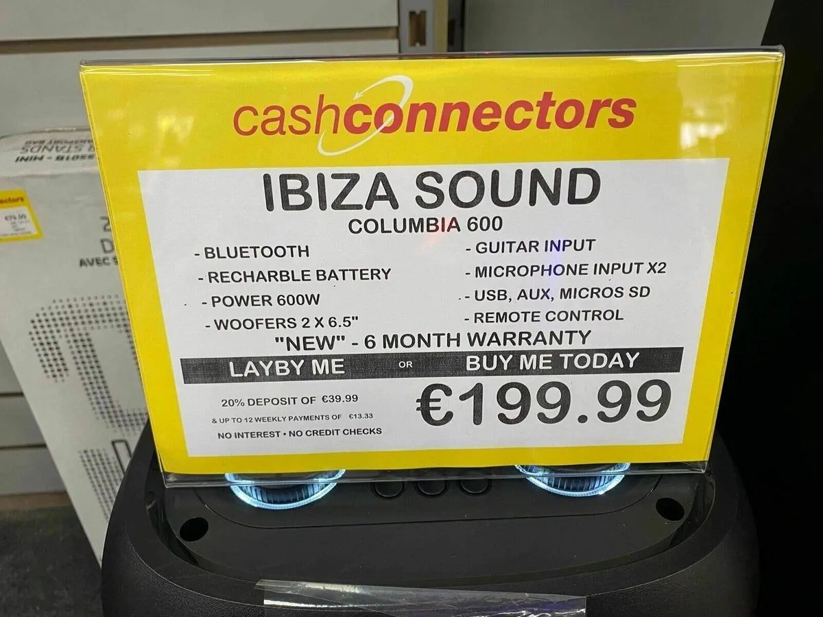 Ibiza Columba 600W Portable BT Boombox NEW - Image 3