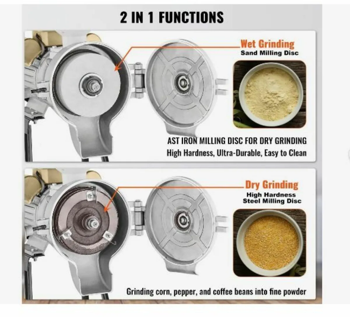 Electric Grain Mill Grinder, 3000W - Image 4