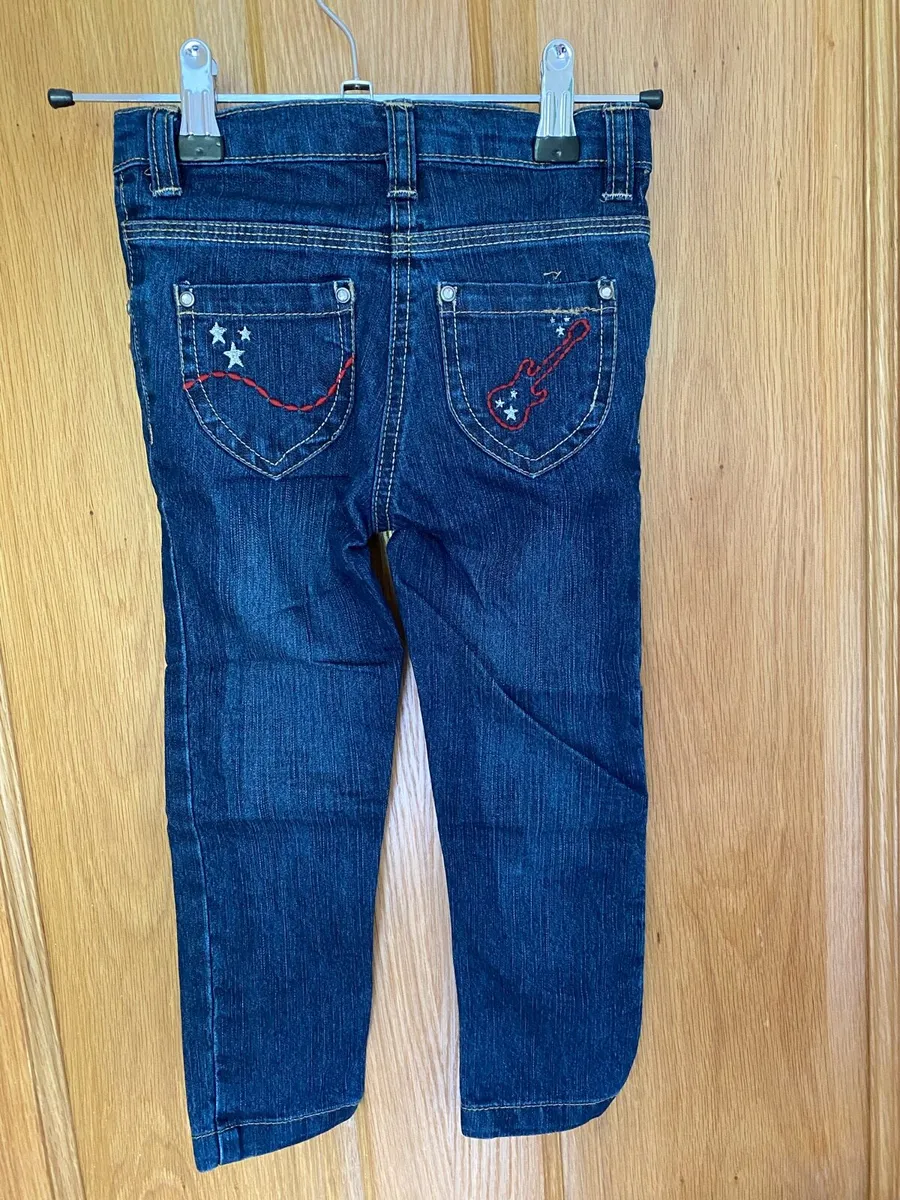 Girl’s Brand New Music Note Denim Blue Jeans - Image 4
