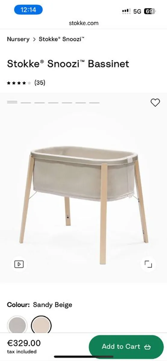Stokke Snoozi Bassinet - Sandy beige - perfect condition - Image 4