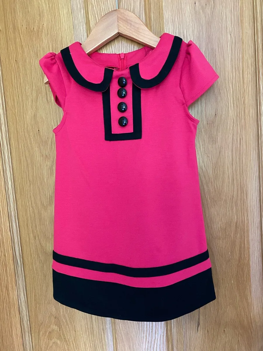 Girl’s Brand New Pink and Black Ponti Midi Dress - Image 1