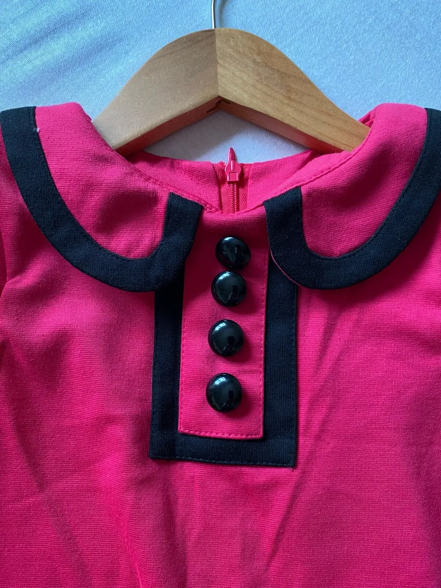 Girl’s Brand New Pink and Black Ponti Midi Dress - Image 3
