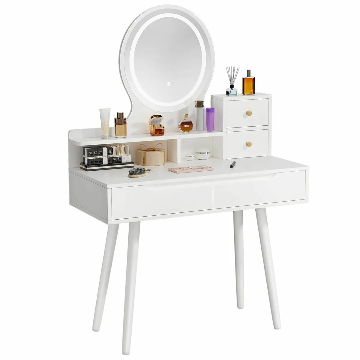 Dressing Table Vanity Desk Two Drawers White - Image 2