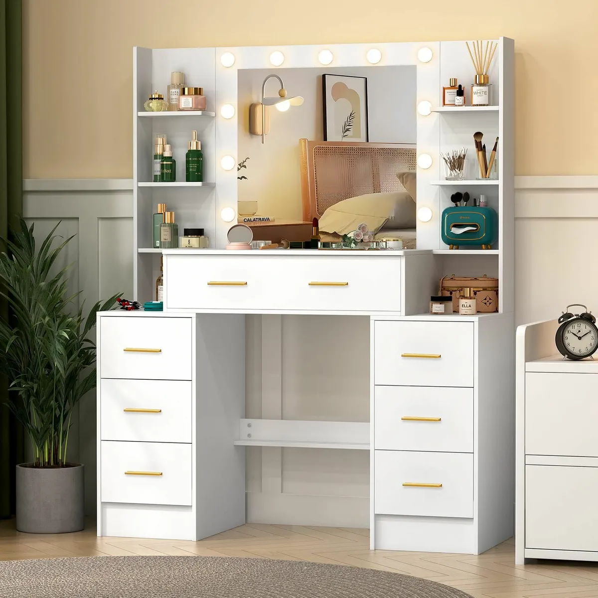 Large Dressing Table Mirror anity Desk Lights - Image 1